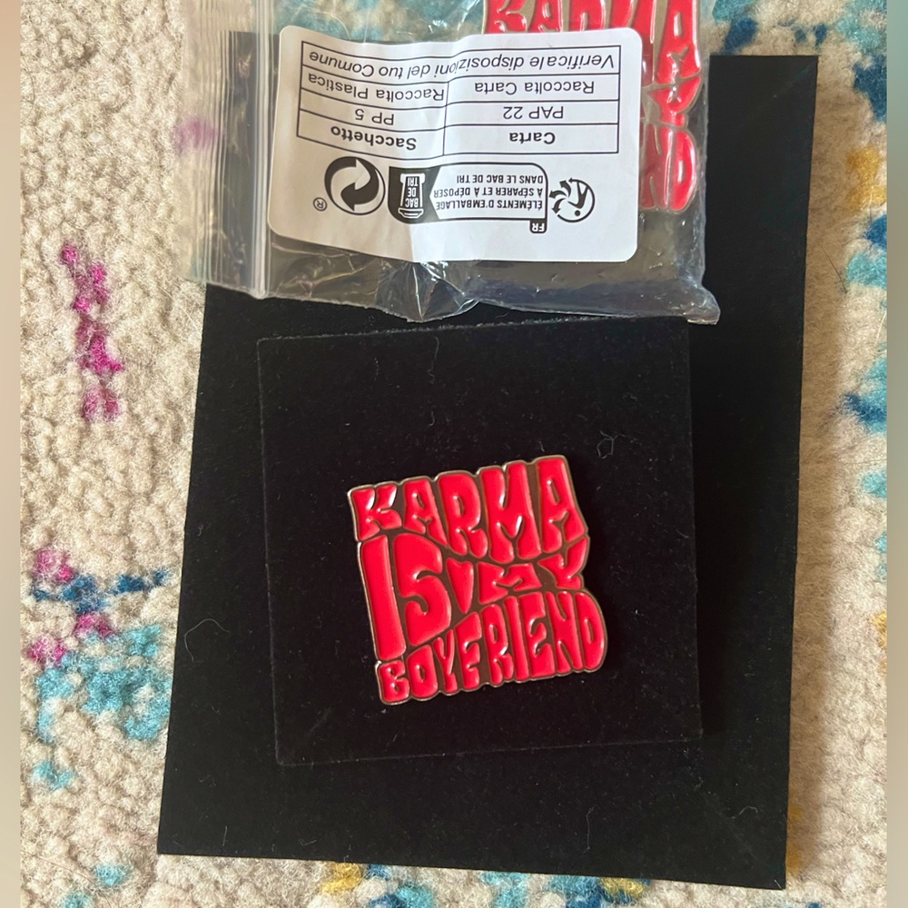 Karma is my Boyfriend Taylor Swift enamel pin